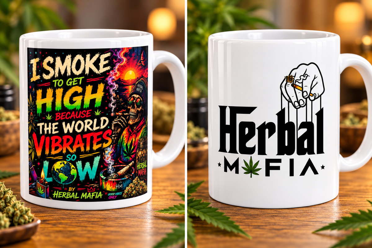 I Smoke To Get High Because The World Vibrates So Low- Herbal Mafia Coffee/ Tea Mug